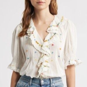 Doen NWOT Hettie top sea salt